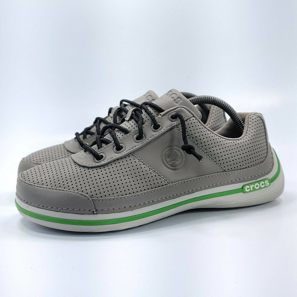 CROCS Gray and Green Athletic Shoes